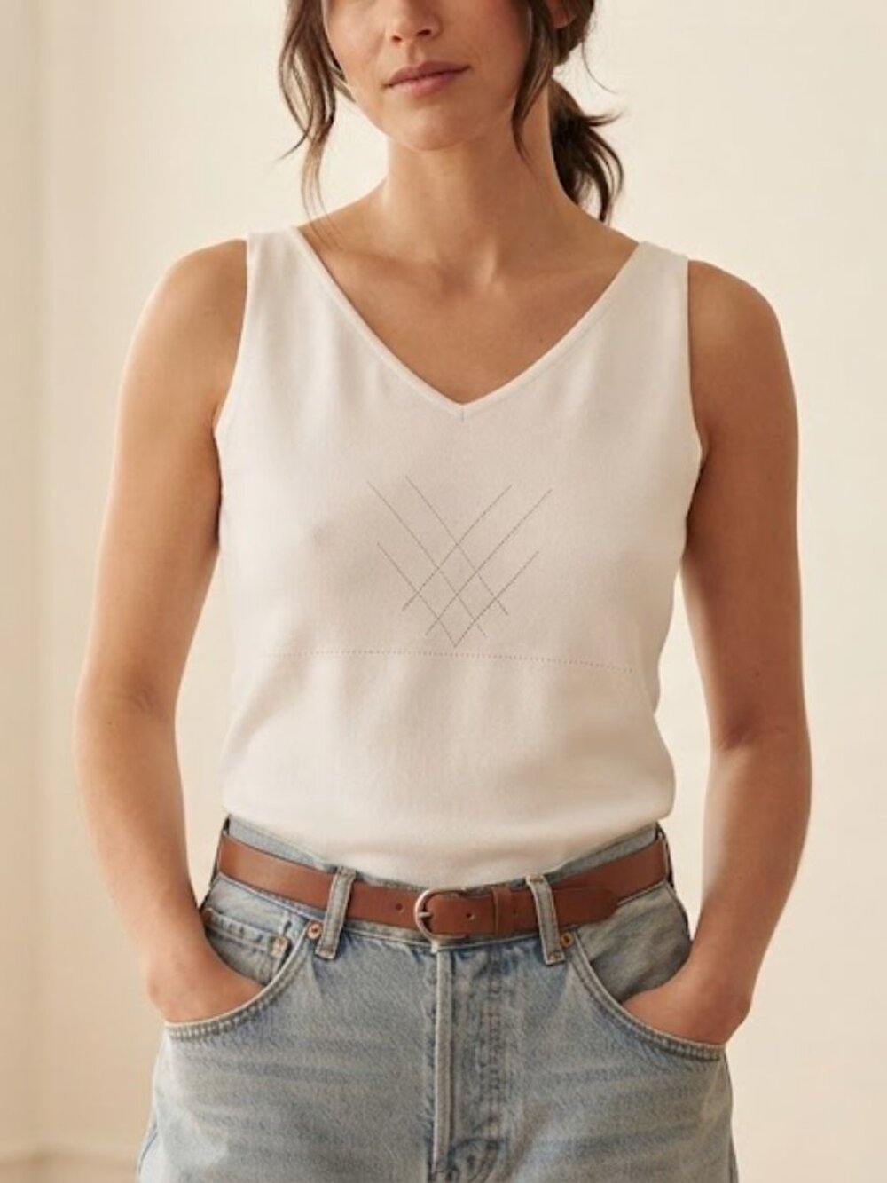 Northern Traditions White Tank Top